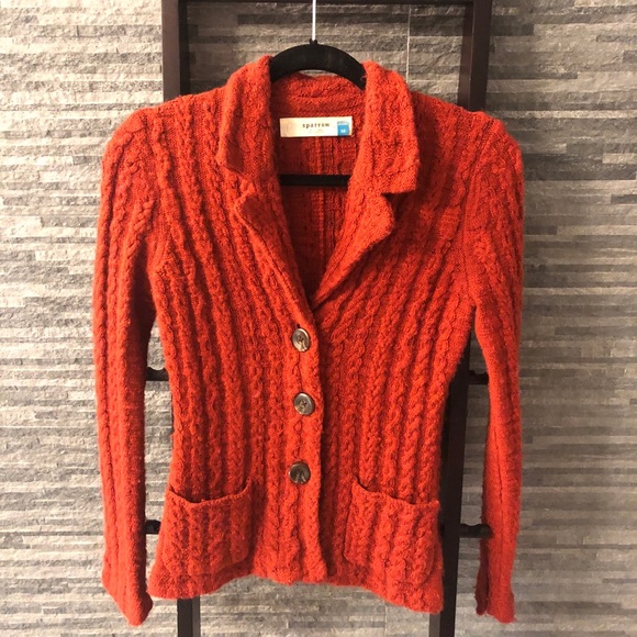 Anthropologie Brand Sparrow Cable Sweater Blazer - Picture 2 of 7